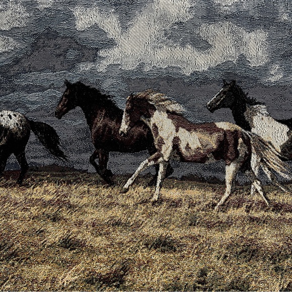 Horse Tapestry Throw Blanket Artwork by C. Cummings "Running Free" Multicolor - Picture 4 of 7
